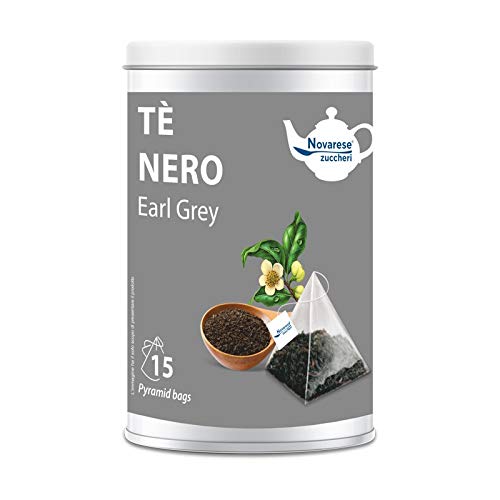 Té Nero Earl Grey, Glas mit 15 pyramidenförmigen Filtern von 2,25 g - Novarese Zuccheri von Novarese Zuccheri