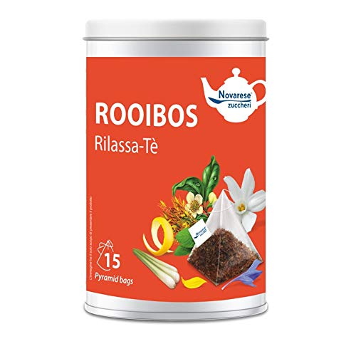 Tè Rooibos Rilassa-te, Glas mit 15 Pyramidenfiltern von 2,25 g - Novarese Zuccheri von Novarese Zuccheri