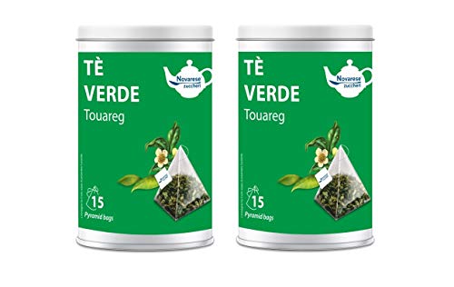 Tè Verde Tuareg, 2 Glas mit 15 pyramidenförmigen Filtern von 2 g - Novarese Zuccheri von Novarese Zuccheri