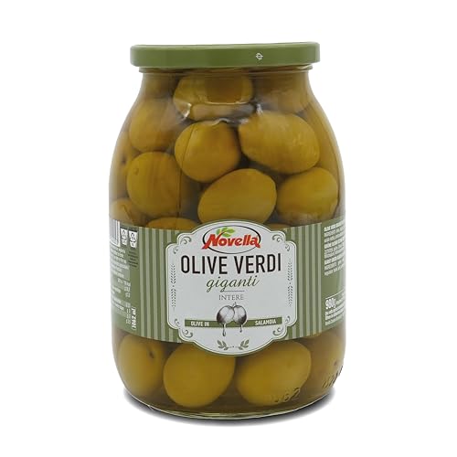 Novella OLIVE VERDI GIGANTI - grüne Oliven in Salzlake - Feinkost mit Stein - Perfekt für Antipasti - 600g Novella OLIVE VERDI GIGANTI - grüne Oliven in Salzlake - Feinkost mit Stein - Perfekt für Antipasti - 600g von Novella