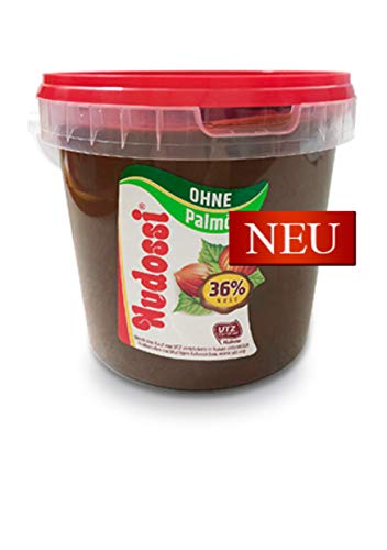 Nudossi Haselnuss-Nougat-Crème mit 36 % Haselnüssen (ohne Palmöl) im Eimer UTZ MB Eimer UTZ MB, 1.25 kg von Nudossi