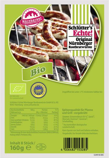 Schlütters Nürnb. Bio Rostbratwurst von Nürnberger