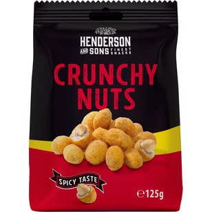 Henderson & Sons Crunchy Nuts Spicy Taste Erdnüsse, 14er Pack (14 x 125g) von Nüsse