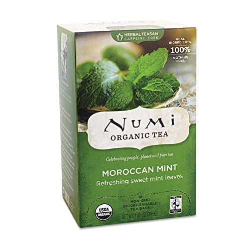 Herbal Tea, Organic, 18 Bags/BX, Morroccan Mint, Sold as 1 Box von Numi