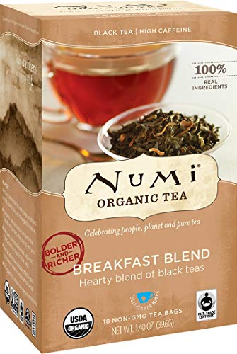 Numi Organic Tea Fair Trade Breakfast Blend - Morning Rise - Full Leaf Black Tea in Teabags, 18-Count Box (Pack of 6) von Numi