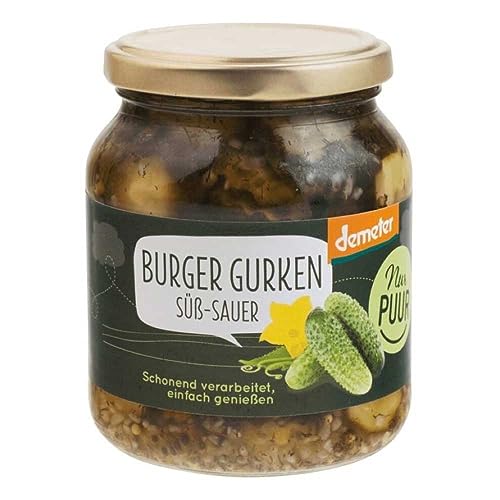 Nur Puur Burger Gurken, süß-sauer, demeter, 350g, 6er Pack von Nur PUUR