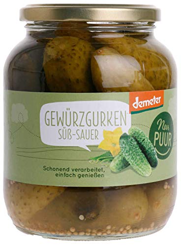 Nur PUUR Bio Gewürzgurken - süß-sauer, demeter, 680g von Nur Puur