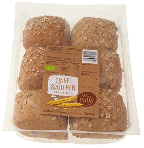 Nur Puur Dinkel-Brötchen Vollkorn 300g, 10er Pack von Nur Puur