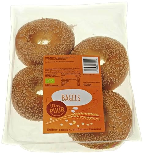 nur puur Bio Bagels, 4 Stück (2 x 280 gr) von nur puur