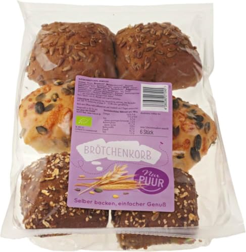 nur puur Bio Brötchenkorb, 6 Stück (2 x 300 gr) von nur puur