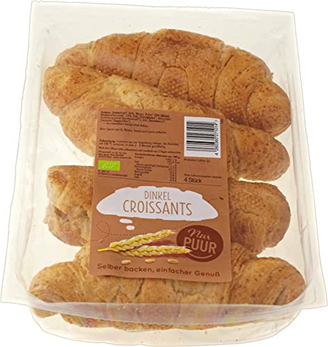 nur puur Bio Dinkel Croissant, 4 Stück (2 x 200 gr) von Nur Puur