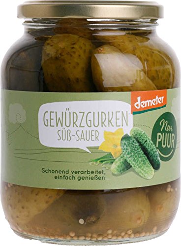 nur puur Bio Gewürzgurken, süß-sauer Demeter (2 x 680 gr) von Nur Puur