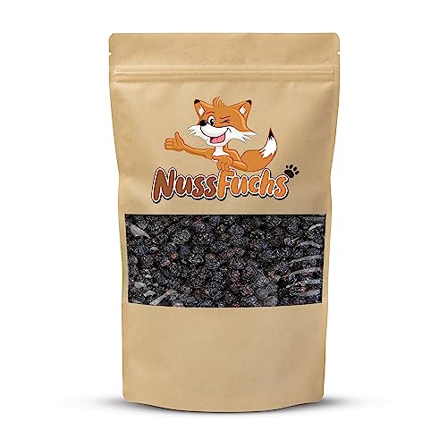 Aroniabeeren 1kg getrocknete Aroniabeeren schwarze Apfelbeere - Trockenfrüchte natur ohne Zucker - natürlicher Power Snack - im wiederverschließbaren Standbodenbeutel NussFuchs (1kg Beutel) von NussFuchs