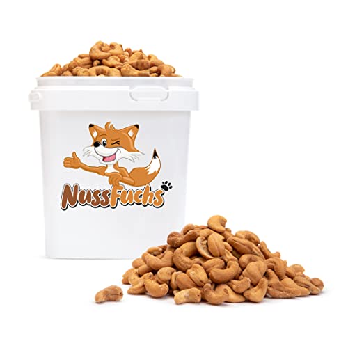 Cashewkerne geröstet & gesalzen 3kg - ganze Cashewkerne gesalzen und geröstet ganze knackige Kerne vegan glutenfrei ungeschwefelt-knackig gesalzen geröstet Cashew Kerne zum Knabbern - NussFuchs(3kg) von NussFuchs