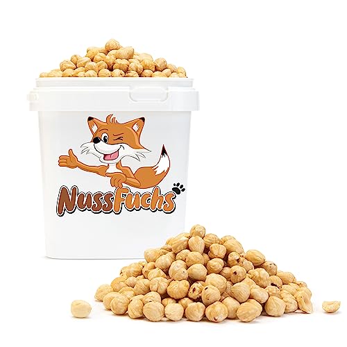 Haselnüsse geröstet 3kg Haselnusskerne geröstet & ungesalzen ganze Kerne ohne Schale blanchiert ohne Haut knackige Haselnusskerne ideal als Snack ganze Haselnusskerne aus der Türkei -NussFuchs von NussFuchs