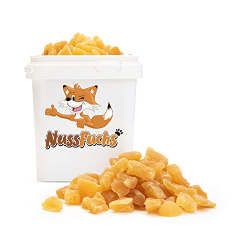 Ingwerstücke leicht kandiert scharf 3kg - Ingwer Stücke leicht gezuckert aromatisch scharf vegan naturbelassen ungeschwefelt getrocknet - 100% Natur Ingwerwürfel - NussFuchs (3kg) von NussFuchs