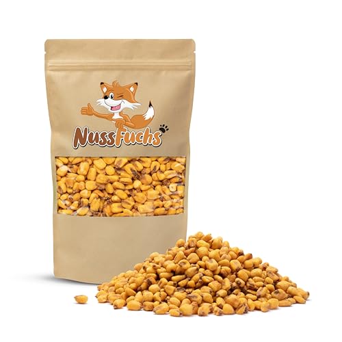 Maiskörner geröstet 1kg-3,5kg - geröstet & gesalzen - knackige Mais Körner mit Salz – knuspriger Snack - Röstaroma - im praktischen Standbeutel oder im Eimer - NussFuchs (1kg Beutel) von NussFuchs