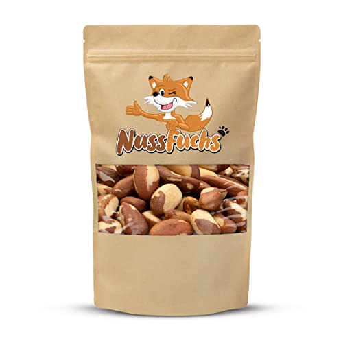 Paranüsse ganz Paranusskerne 1kg - ohne Schale rohe Paranuss Kerne geschält - naturbelassen unbehandelt ungesalzen ungeschwefelt - 100% Natural vegan Paranuss Kerne aus Bolivien (1kg) von NussFuchs