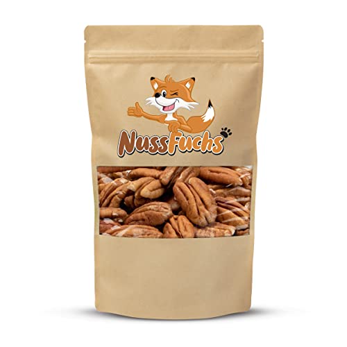 Pekannuss Pecanuss 1kg – ganze Pekannusskerne roh ohne Schale - naturbelassen ungeröstet ungesalzen - ganze Pekannuss Kerne Hälften naturbelassen ohne Zusätze ungeschwefelt - NussFuchs (1kg Beutel) von NussFuchs