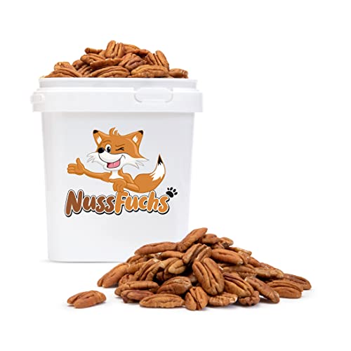 Pekannuss Pecanuss 2,5kg ganze Pekannusskerne roh ohne Schale - naturbelassen ungeröstet ungesalzen - ganze Pekannuss Kerne Hälften naturbelassen ohne Zusätze ungeschwefelt - NussFuchs (2,5kg) von NussFuchs