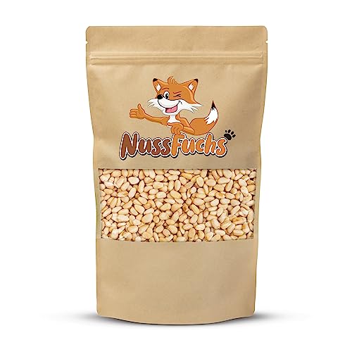 Pinienkerne 1kg ganze Pinienkerne geschält - unbehandelt & naturbelassen ungeröstet & ungesalzen 100% natürlich ohne Gentechnik vegan - ideal als Topping oder zum Backen - NussFuchs (1kg) von NussFuchs