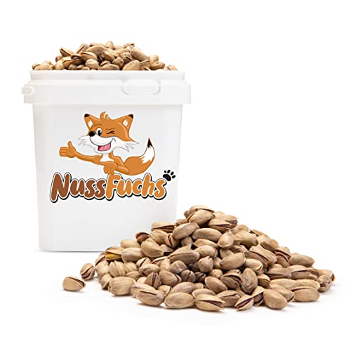 Pistazien Pistazienkerne geröstet & gesalzen 1kg - mit Schale knackige Kerne mit intensiv nussigen Aroma - ganze Pistazienkerne gesalzen vegan ungeschwefelt - 100% Natural aus Kalifornien (1kg) von NussFuchs