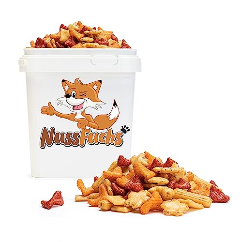 Reiscracker Mix 1,5kg – Asia Fuji Reiscracker Mix salzig & würzig – mit Sojasauce & feinem Paprika Geschmack – knusprige Reis Crackers Snack Mischung - ideal für zwischendurch – NussFuchs (1,5kg) von NussFuchs