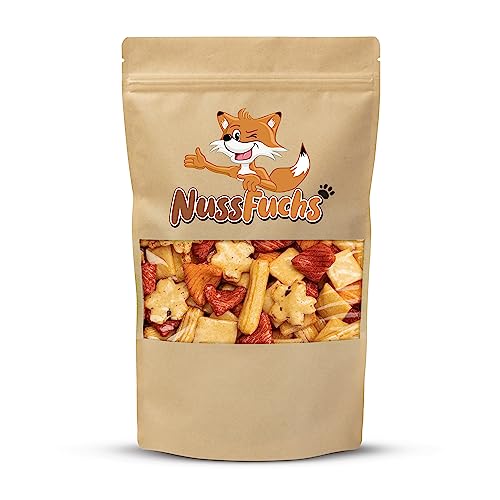 Reiscracker Mix 500g – Asia Fuji Reiscracker Mix salzig & würzig – mit Sojasauce & feinem Paprika Geschmack – knusprige Reis Crackers Snack Mischung - ideal für zwischendurch –NussFuchs (500g) von NussFuchs