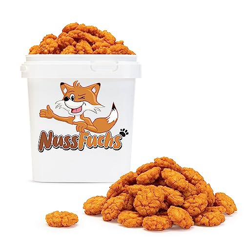 Reiscracker scharf 500g 1,5kg asiatisches Reisgebäck mit chili Geschmack knusprig würzig pikant aromatisiert ungezuckert - frittiert mit Sojasoße - NussFuchs (1 kg Behälter) von NussFuchs