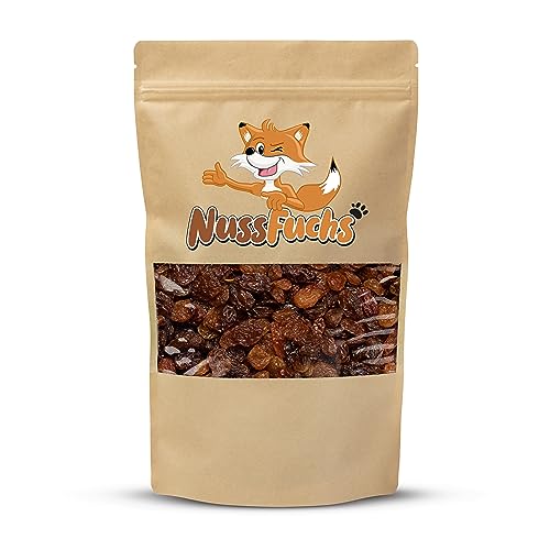 Rosinen 1kg - Trockenfrüchte mit natürlicher Süße - ungeschwefelt & getrocknet - fruchtig & süß - vegan - zum Backen oder Snacken - im praktischen Standbeutel - NussFuchs (1kg Beutel) von NussFuchs