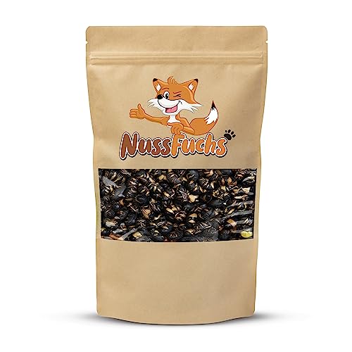 Sojabohnen 1kg - schwarze Sojabohnen geröstet & gesalzen vegan glutenfrei ohne Zusätze schwarze Edamame Bohnen ohne Fett geröstet knuspriger Snack für zwischendurch NussFuchs (1kg im Beutel) von NussFuchs