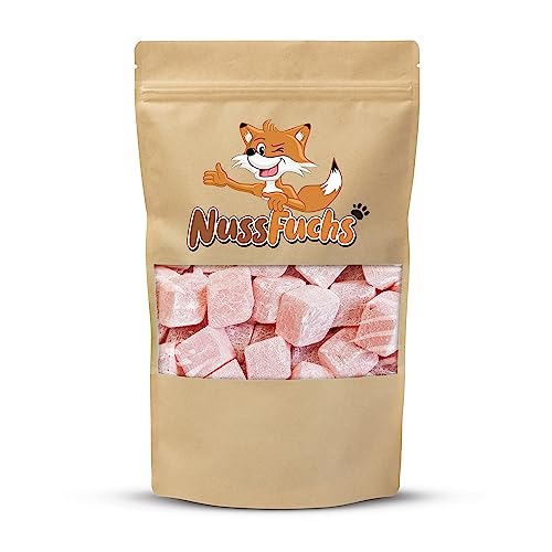 Lokum 1kg – Turkish Delight Lokum mit Rosenaroma – Rose/Gül Lokum mit natürlichem Rosengeschmack – Türkischer Honig glutenfrei vegan – Türkische Süßigkeit zum Snacken, als Geschenk - NussFuchs (1kg) von NussFuchs