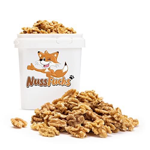 Walnüsse Walnusskerne 2kg - ganze Walnuss Kerne ohne Schale neue Ernte ganze geschälte Kerne roh vegan - ungesalzen unbehandelt ungeschwefelt - 100% Natur Walnuss Kerne aus Chile NussFuchs (2kg) von NussFuchs