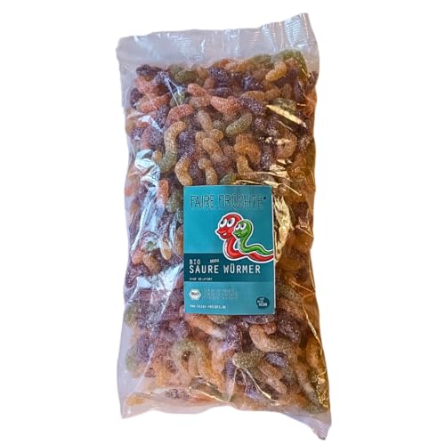 1.5kg Großpackung Bio Saure Würmer Glühwürmchen - vegan - aus Deutschland von NussundFrucht