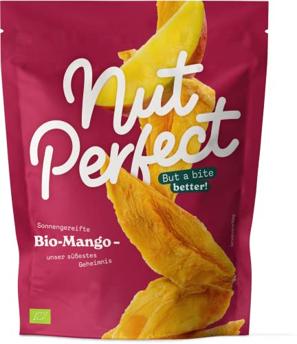 Nut Perfect | Bio-Mangos | biozertifiziert | süß, fruchtig und intensiv im Geschmack | getrocknet in Streifen | Anbau und Verarbeitung in den Tropen Westafrikas | 80g von Nut Perfect But a bite better