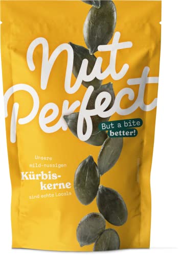 Nut Perfect | Kürbiskerne | geschält und schonend getrocknet | ungesalzen | aromatisch nussig im Geschmack | Anbau in Norddeutschland | 100g von Nut Perfect But a bite better!