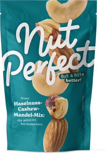 Nut Perfect | Haselnuss-Cashew-Mandel-Mix | Naturbelassene Mandeln und Cashews, geröstete Haselnüsse| Knackig, Lecker, Aromatisch | 100g von Nut Perfect But a bite better!