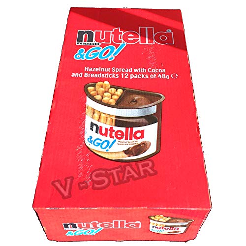 Nutella Ferrero & Go! Haselnussaufstrich mit Kakao und Brotstäben, 48 g, 12 Stück von Nutella