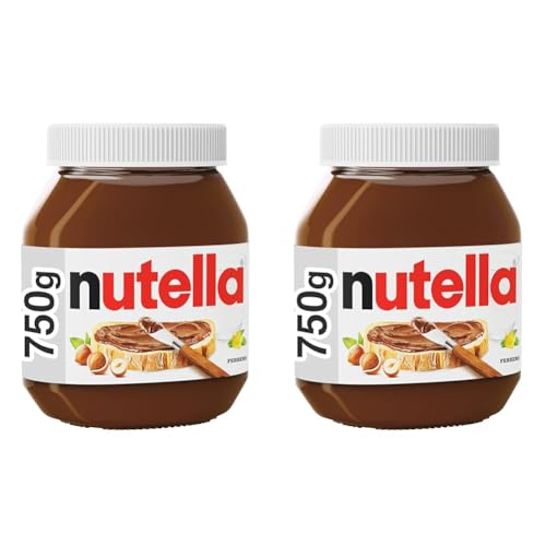 Nutella Nuss-Nougat-Creme, 750 g Verpackung kann variieren (Packung mit 2), Kakao von Nutella