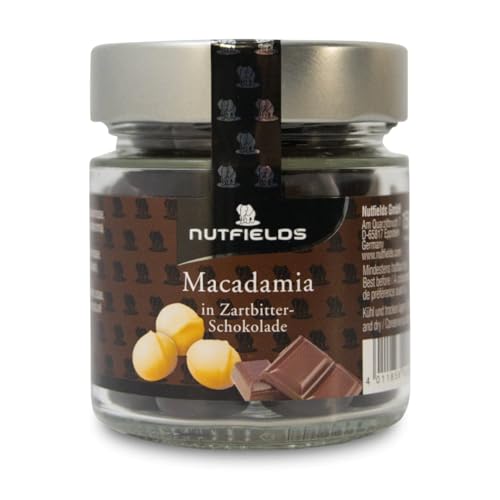Nutfields Macadamianüsse | in Zartbitterschokolade | Gourmet-Snack | 150 g von Nutfields