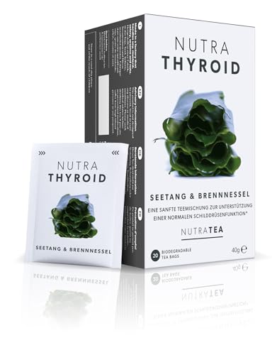 Nutra Tea NUTRATHYROID, Brennnesseltee zur Regulation der Schilddrüsentätigkeit, Ginsengtee zur natürlichen Hormonregulierung, 40 wiederverwendbare Teebeutel, Kräutertee mit Zitronenmelisse von Nutra Tea