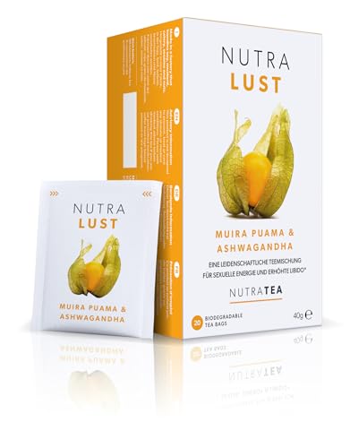 Nutra Tea NUTRALUST, Libido Tee zur Luststeigerung, trägt zum Hormonellen Gleichgewicht bei, Aufrechterhaltung der sexuellen Funktion für Frauen & Männer, 20 wiederverwendbare Teebeutel von Nutra Tea