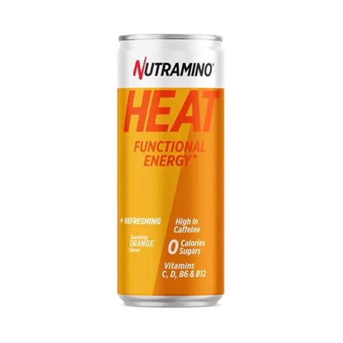 Nutramino - Heat Functional Energy (330ml) - Energiegetränke - Hochdosiertes Koffein - Orange von Nutramino