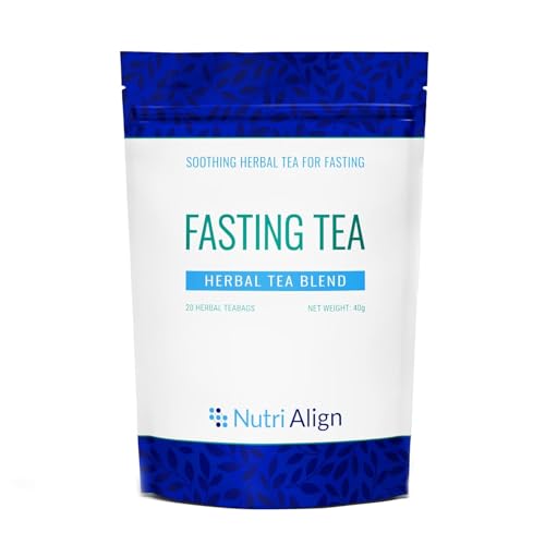 Nutri-Align Fastentee | 20 Kräutertee-Beutel mit Kamille, Löwenzahnwurzel, Hagebutte, Zimtrinde, Holunderblüte, Kardamom & Bockshornklee | Koffeinfreier Detox Tee für Langzeit- & Intervallfasten von Nutri-Align