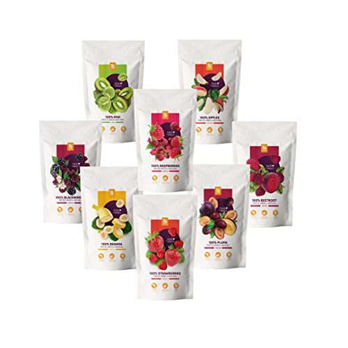 NutriBoom Freeze Dried Snack Box mit gefriergetrockneten Früchten, Beeren und Gemüse, 8 Packungen x 500 ml. Gesunde Snacks, Natural, Bürosnacks, Veganer und Glutenfreier, Geschenkbox NutriBoom Freeze Dried Snack Box mit gefriergetrockneten Früchten, Beeren und Gemüse, 8 Packungen x 500 ml. Gesunde Snacks, Natural, Bürosnacks, Veganer und Glutenfreier, Geschenkbox von NutriBoom
