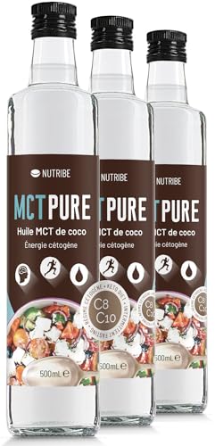NUTRIBE MCT Öl PURE C8 C10 3x500ml - Höchster Qualität, Mechanischer Destillation, 100% kokosnuss - Gesund für Stoffwechsel, Gehirn, Herz NUTRIBE MCT Öl PURE C8 C10 3x500ml - Höchster Qualität, Mechanischer Destillation, 100% kokosnuss - Gesund für Stoffwechsel, Gehirn, Herz von Nutribe