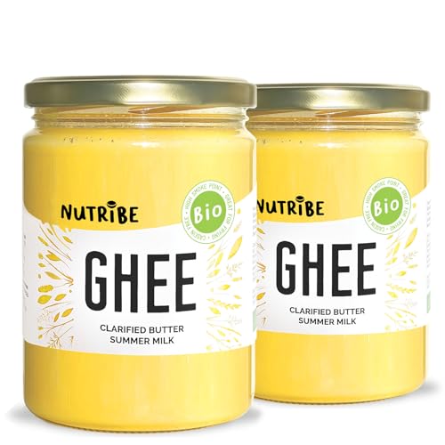 Nutribe® Ghee Bio 500 g – Aus Sommermilch – Zum Braten, Kaseinfrei (Ayurvedisch, Keto & Paleo) 2er Pack Nutribe® Ghee Bio 500 g – Aus Sommermilch – Zum Braten, Kaseinfrei (Ayurvedisch, Keto & Paleo) 2er Pack von Nutribe