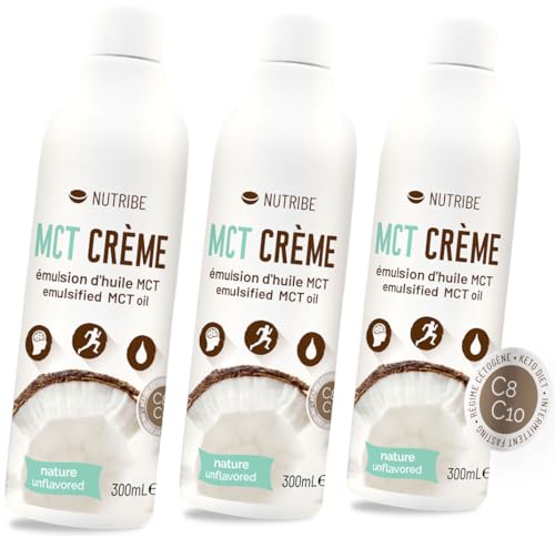 Nutribe MCT CREME | C8 C10 MCT-Öl Emulsion – 3X mehr ketone, Großartige energiequelle | Gehirn, Kohlenhydratarme Ernährung, Intermittierendes Fasten von Nutribe