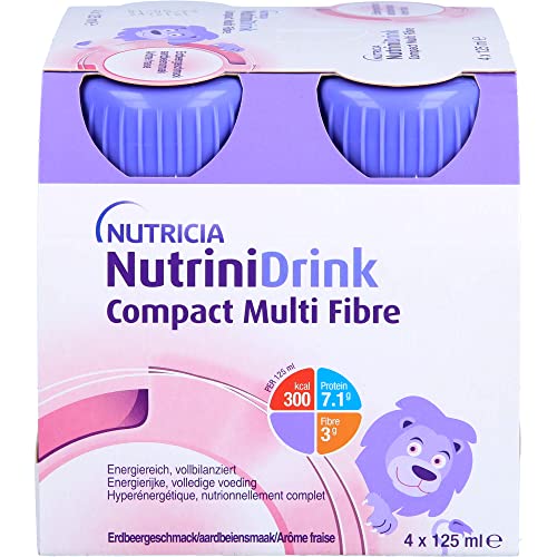 Nutrini Drink Compact Multi Fibre Erdbeere Trinknahrung, 4 St. Flaschen von Nutricia GmbH