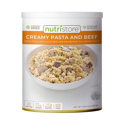 Nutristore Gefriergetrocknete, cremige Nudeln und Rindfleisch, Notfall-Überlebensmittel, perfekt für alltägliche schnelle Mahlzeiten und langfristige Lagerung, 25 Jahre Haltbarkeit, USDA-geprüft Nutristore Gefriergetrocknete, cremige Nudeln und Rindfleisch, Notfall-Überlebensmittel, perfekt für alltägliche schnelle Mahlzeiten und langfristige Lagerung, 25 Jahre Haltbarkeit, USDA-geprüft von Nutristore